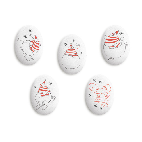 Медальоны сахарные Снеговики 35*25мм, 10шт