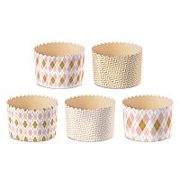 Форма бумажная для кулича Ромбики, 90*90мм, 5шт