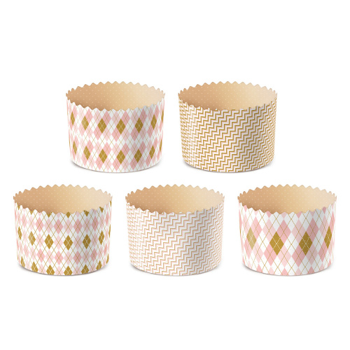 Форма бумажная для кулича Ромбики, 90*90мм, 5шт