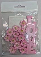 Набор из глазури Love и 12 цветочков