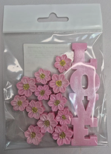 Набор из глазури Love и 12 цветочков