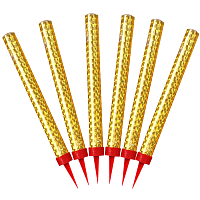 Свеча фонтан для торта золото, 18см, 6шт