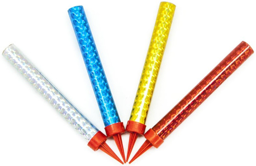 Свеча фонтан для торта Ассорти, 35 секунд, 10см, 4шт