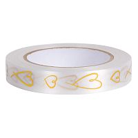 Лента полипропиленовая Золотые сердца, 2см*50м