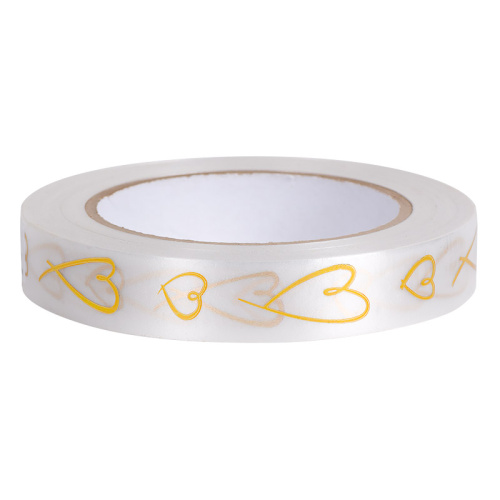 Лента полипропиленовая Золотые сердца, 2см*50м