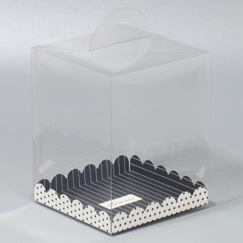 Коробка для торта сундук 14х14х18, пластик, Для тебя