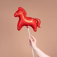 Воздушный шар фольгированный Мини-Фигура Красная Лошадка