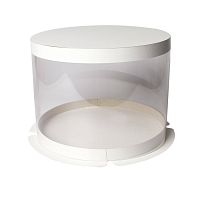 Коробка Тубус D30см, H22см, белый/прозрачный
