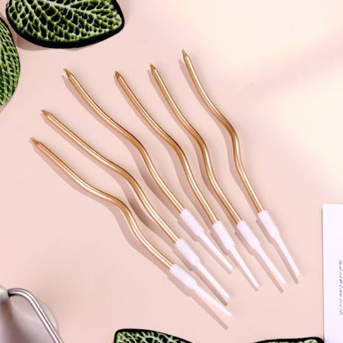 Свечи для торта витые "Серпантин" 6 шт, шампань фото 2 Свечи для торта витые "Серпантин" 6 шт, шампань фото 2