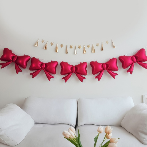 Воздушный шар фольгированный Фигура Бант Красный, Сатин, 1шт фото 3 Воздушный шар фольгированный Фигура Бант Красный, Сатин, 1шт фото 3