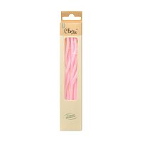 Свечи для торта витые "Серпантин" 6  шт, розовые