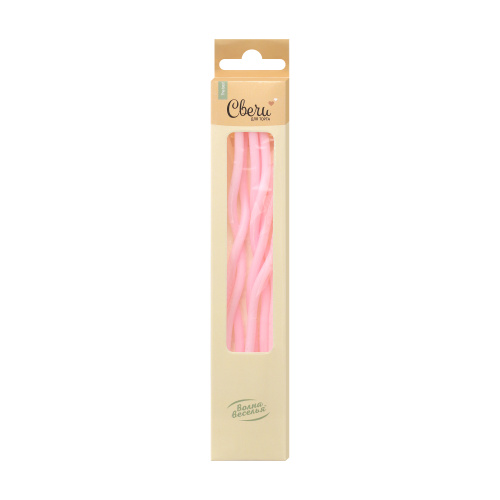 Свечи для торта витые "Серпантин" 6  шт, розовые