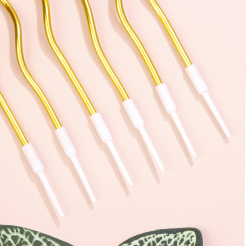 Свечи для торта  "Серпантин" 6  шт, коктейльные, золото фото 2