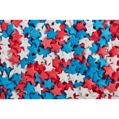 Посыпка Звезды красные, синие, белые, 50гр Посыпка Звезды красные, синие, белые, 50гр