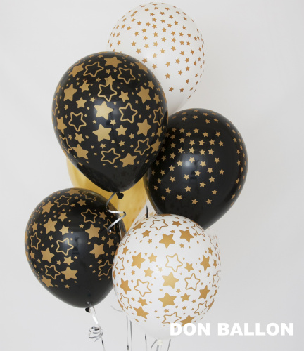 Воздушный шар латексный Звездочки, ассорти, кристалл фото 2