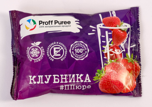 Пюре замороженное Клубника Proff Puree, саше 250гр
