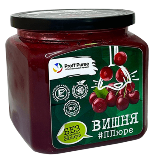 Пюре замороженное Вишня без сахара Proff Puree, 500гр
