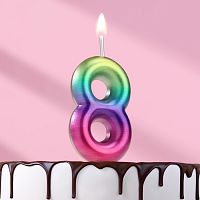 Свеча для торта цифра 8 Акварель h5 см