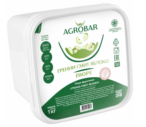 Пюре Яблоко Гренни Смит Агробар (Agrobar), 1кг