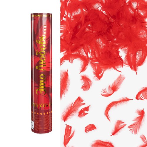 Хлопушка Это любовь, перья, красный