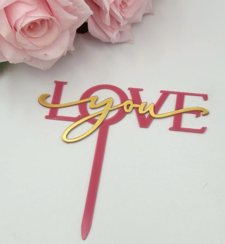 Топпер Love красный/розовый, пластик фото 2 Топпер Love красный/розовый, пластик фото 2