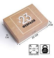Коробка подарочная «С 23 февраля», 20×15×5 см