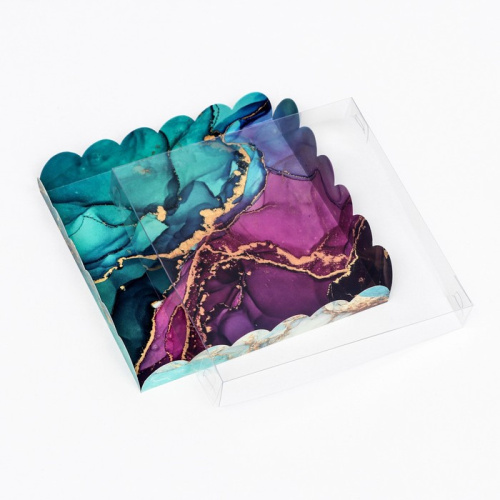 Коробка для печенья, "Изумрудные текстуры" 18 х 18 х 3 фото 2 Коробка для печенья, "Изумрудные текстуры" 18 х 18 х 3 фото 2