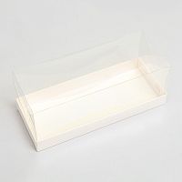 Коробка для рулета 30*12*12см с прозрачной крышкой, белая