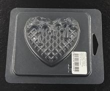 Форма для шоколада Сердце вафельное 7,5*7см, пластик
