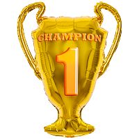 Воздушный шар фольгированный Фигура Кубок Чемпиона №1, золото