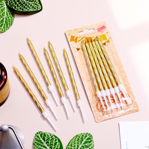 Свечи в торт "Металлик" , 14см, 6шт с подставкой фото 2 Свечи в торт "Металлик" , 14см, 6шт с подставкой фото 2