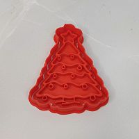 Вырубка с оттиском Ёлочка с игрушками, 8см