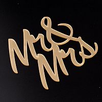 Топпер без шпажки Mr&Mrs, 12*10,5см, золото — купить в нашем магазине для кондитеров в Москве