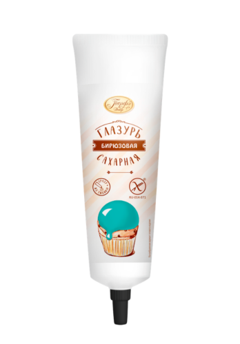 Помадка сахарная бирюзовая в тубе, 120гр