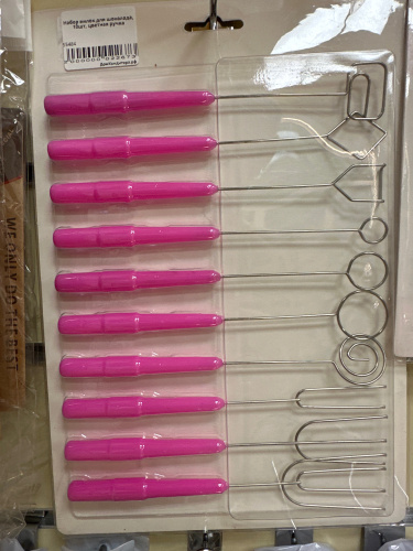 Набор вилок для шоколада, 10шт, цветная ручка фото 2 Набор вилок для шоколада, 10шт, цветная ручка фото 2