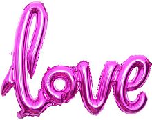 Воздушный шар фольгированный Фигура, Надпись "Love", Фуше, 56см