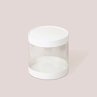 Коробка Тубус 24 см высота 24см, белый/прозрачный