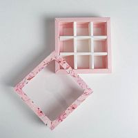 Коробка для конфет, 9 ячеек, Beautiful 14.5 х 14.5 х 3.5 см