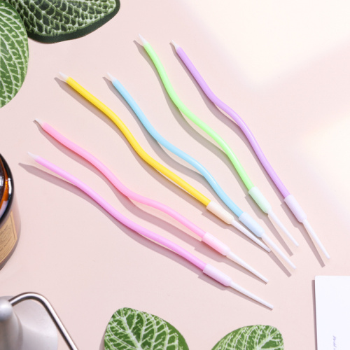 Свечи в торт витые "С днем рождения", 6 шт, 16,5 см, разноцветные фото 2