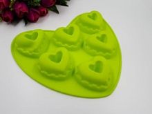Форма для выпечки Сердце с начинкой 6в1, цв. силикон