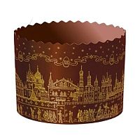 Форма бумажная для кулича Храм золотой, 110*85мм, 5шт