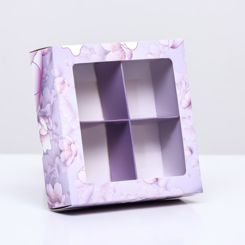 Коробка для 4 конфеты, «Вдохновение» 12.6×12.6×3.5 см фото 3