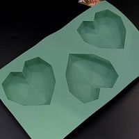 Форма для муссов Сердце гранёное 9,5*10*3см 3в1, силикон