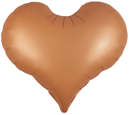 Воздушный шар фольгированный Сердце Люкс, розовое золото, сатин