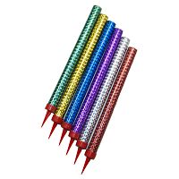 Свеча фонтан для торта Цветное пламя ассорти, 50 секунд, 18см, 6шт