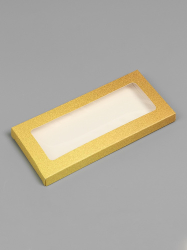 Коробка под плитку шоколада, с окном, золотая, 17×8×1.4 см фото 2