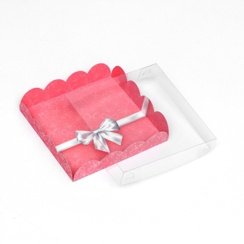 Коробка для печенья, «Серебристый бант» 15×15×3 фото 2 Коробка для печенья, «Серебристый бант» 15×15×3 фото 2