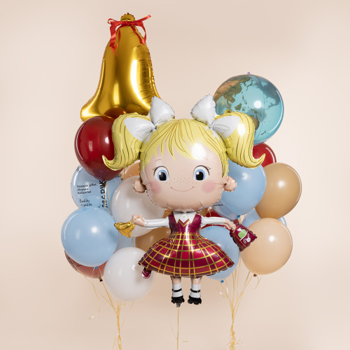 Шар фольгированный фигура Школьник Ученица Девочка, 107см фото 2
