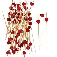 Пики-топперы Сердце, красный, 12см, 50шт