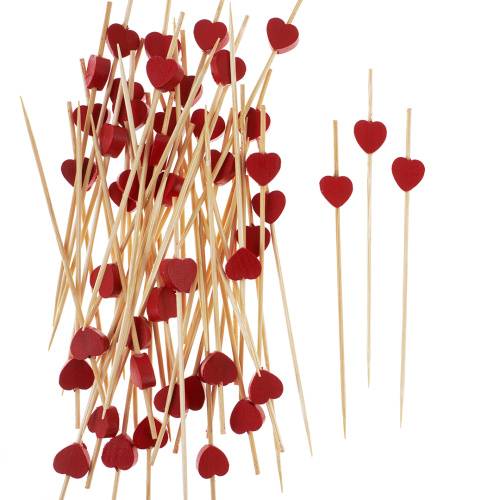 Пики-топперы Сердце, красный, 12см, 50шт